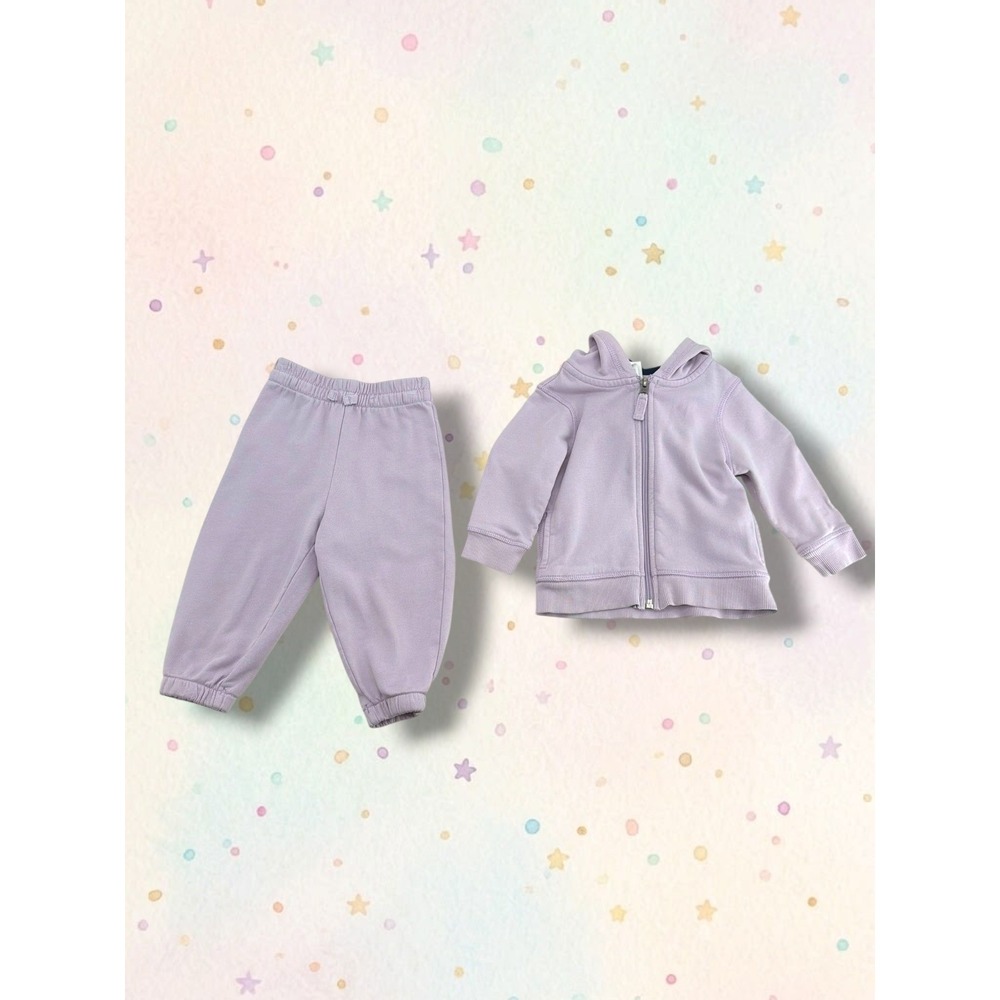 Hanna Andersson French Terry Cotton Hoodie and Jogger Set Lavender 18-24 Months